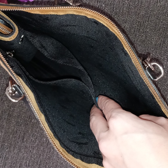 🖤RARE Longchamp🖤 - La Voyageuse Tan/Black Suede LGP Velours Vertical Tote - Picture 14 of 15